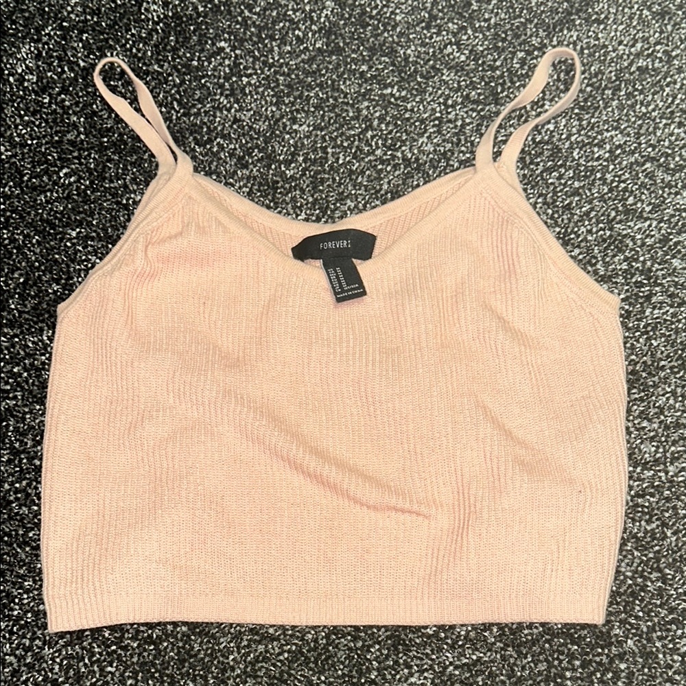 Forever 21 Y2K Pink Ribbed Crop Top